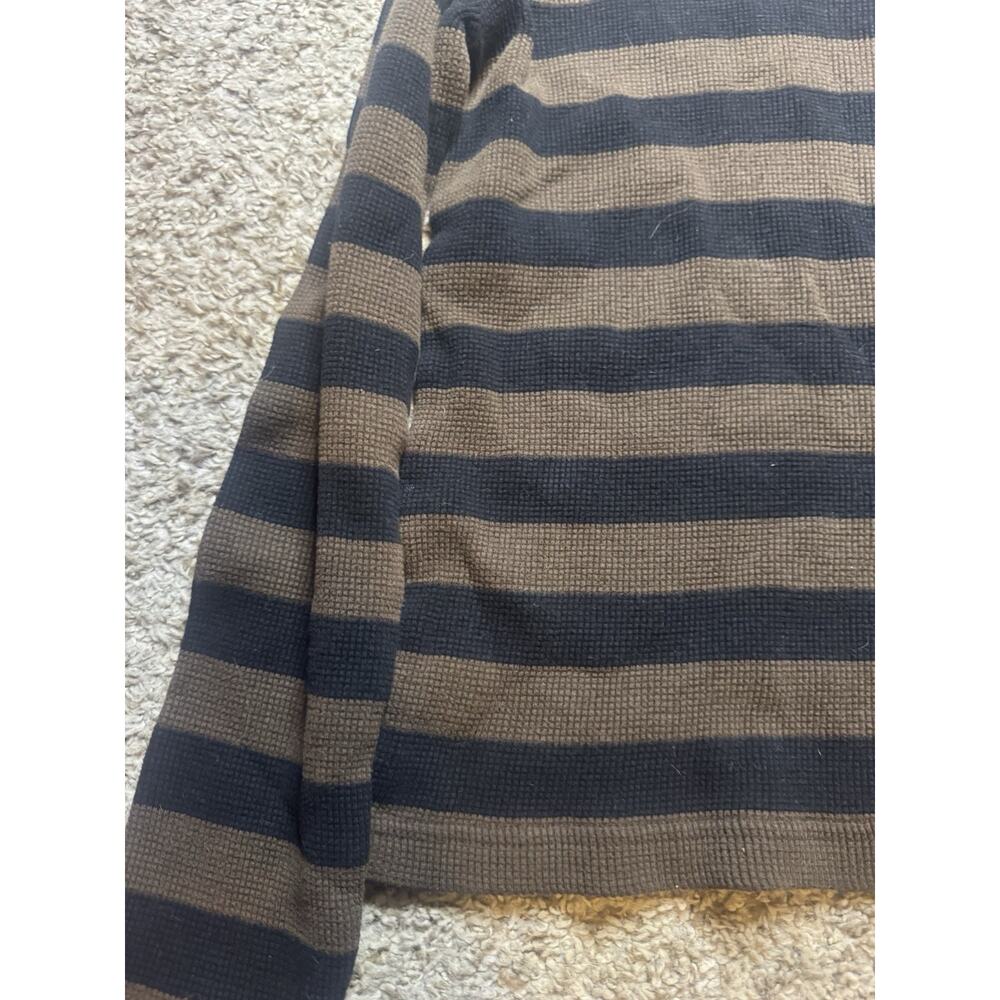 Vans Striped Waffle Thermal Long Sleeve Shirt Brown Black Women’s large - Picture 7 of 9